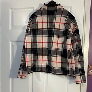 Tahari Black and Red Plaid Sweater